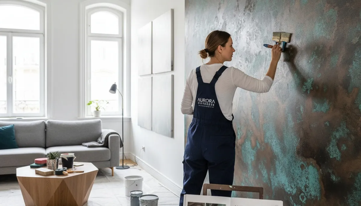 Professional faux painting and decorative wall finish in Oak Park, IL home interior by local experts