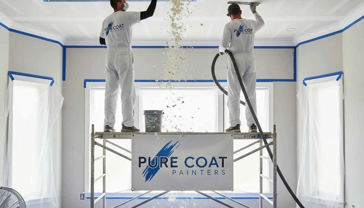 Professional popcorn ceiling removal and repainting in Oak Park, IL home interior